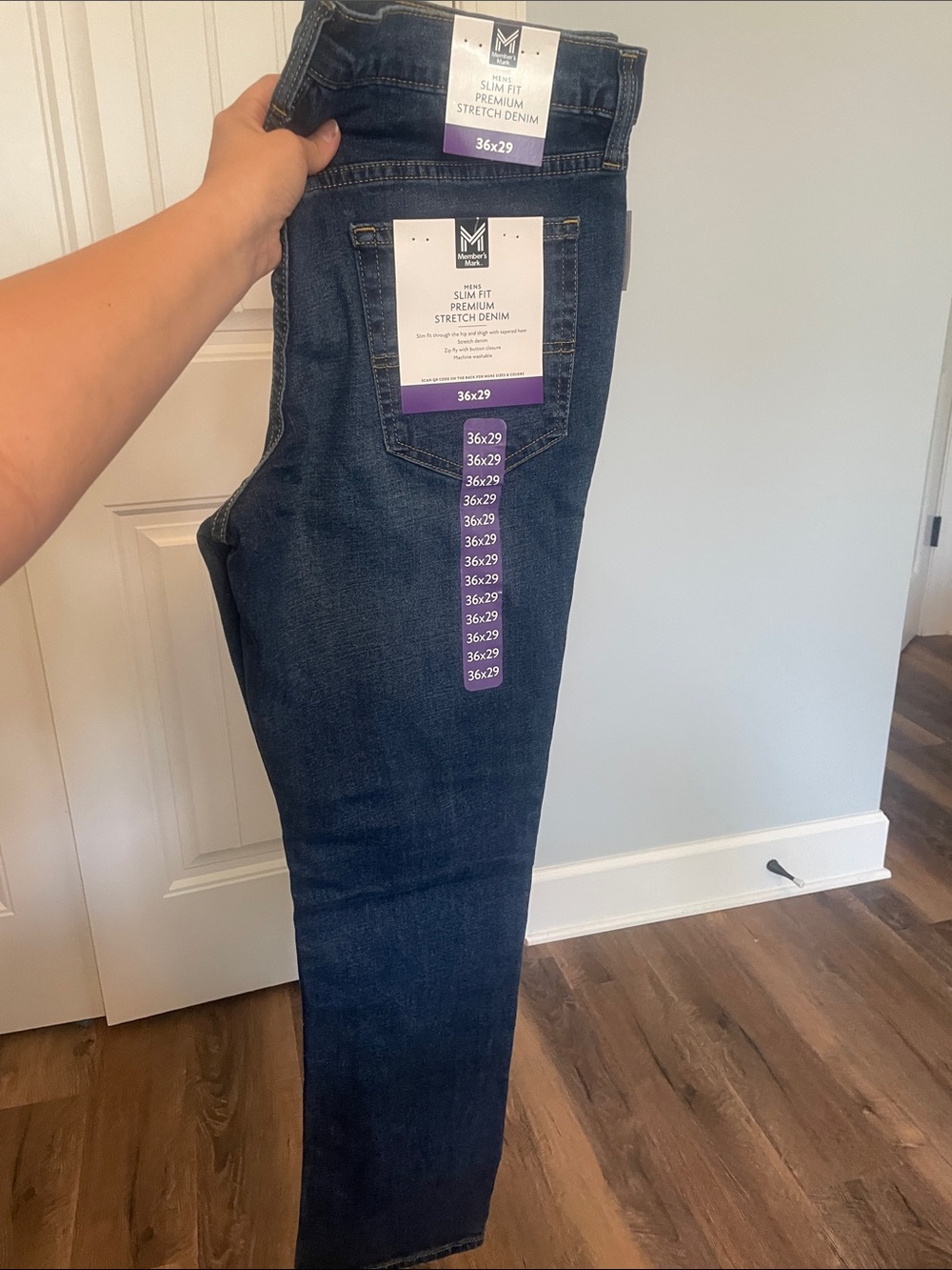 Slim Straight Men's Jeans - Dark Blue - M Style